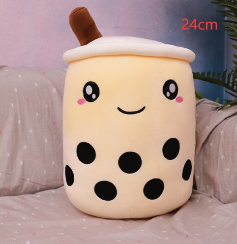 Cute Boba Tea Cup/Bubble Tea Cup/Strawberry Milk Tea Plush Pillow