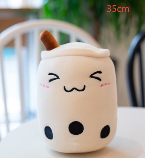 Cute Boba Tea Cup/Bubble Tea Cup/Strawberry Milk Tea Plush Pillow