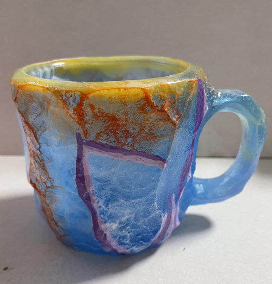 400ml Resin Mineral Crystal Coffee Mugs With Handle